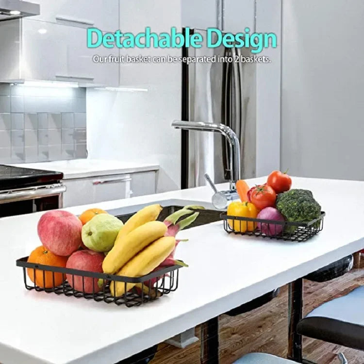 New Detachable Stainless Steel Fruit Basket Kitchen Living Room Desktop Storage Rack Bread Basket Portable Fruit Bowl