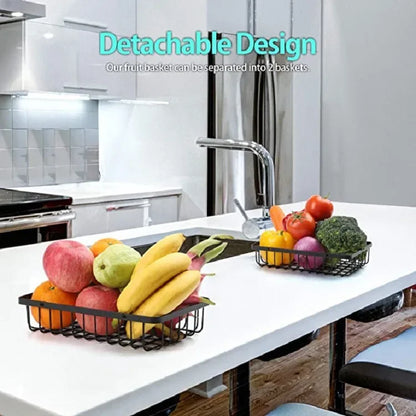 New Detachable Stainless Steel Fruit Basket Kitchen Living Room Desktop Storage Rack Bread Basket Portable Fruit Bowl