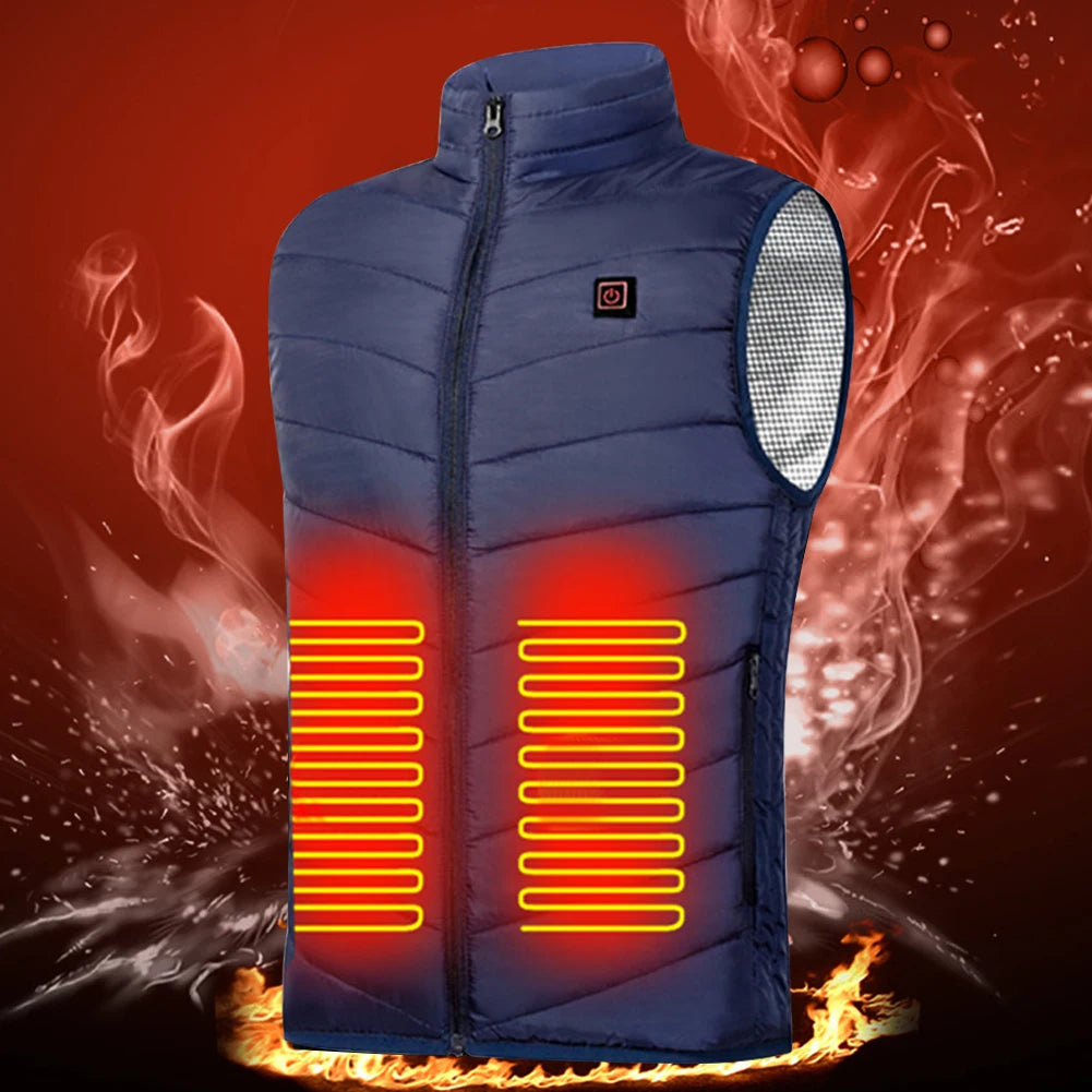 9 Areas Heated Vest Men Jacket Heated Winter Womens Electric Usb Heater mountain Jacket Man Thermal Vest Body Warmer Coat M-7XL
