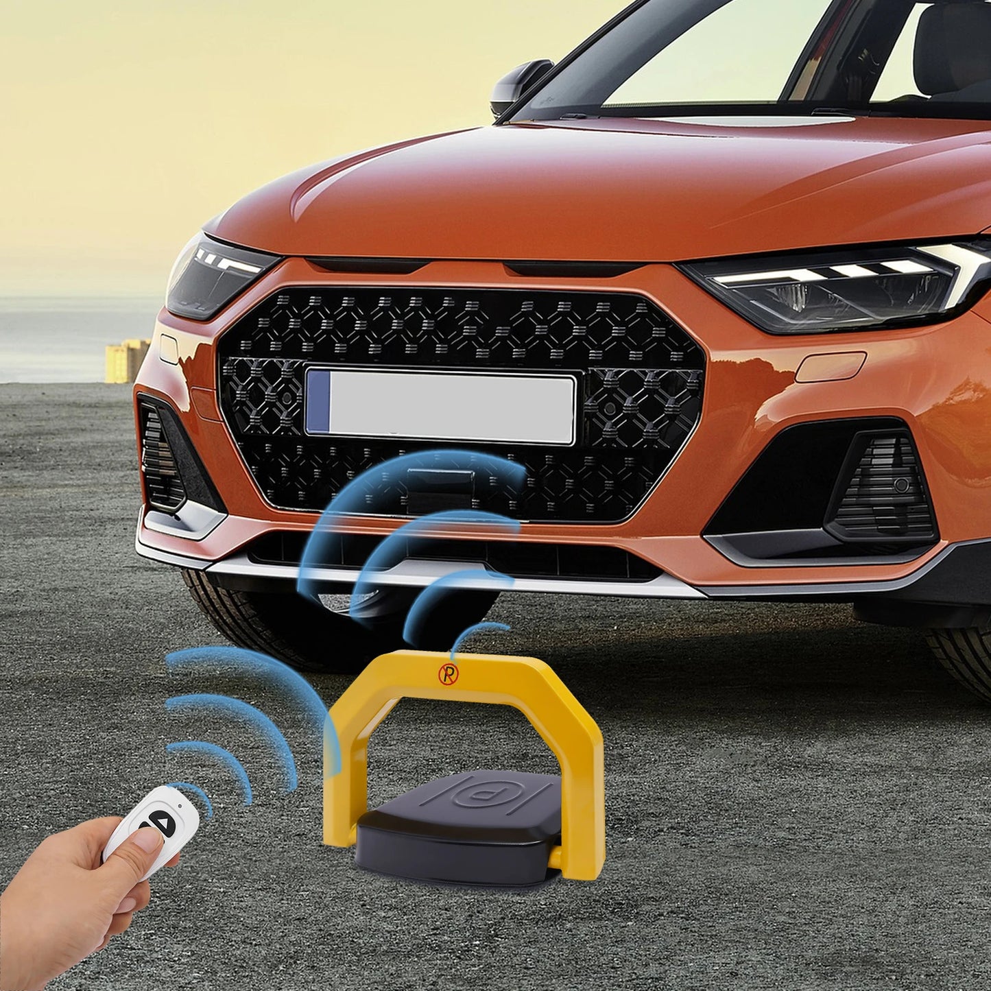 Remote Control Parking Lock Car Parking Spot Lock Auto Space Stall Barrier W/Alarm for Home/Commercial Use