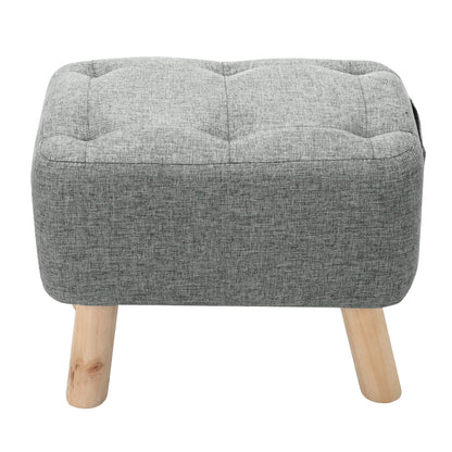 【Breeins】Linen Upholstered Ottoman Footstool with Pocket Chair Sofa Home Decoration