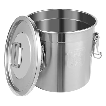 6L/12L Food Storage Bucket，Household Kitchen 304 Stainless Steel Bean Cereal Rice Container Airtight Canister Pail with Lid