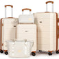Luggage Sets of 5 Piece, Lightweight Trolley Travel Suitcase Set ABS Hard Shell, 21" + 24" + 28"+ Duffels Bag & Toiletry Bag