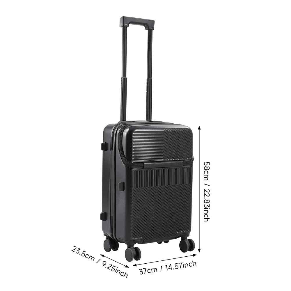 【Sheonly】20 Inch Front Opening Suitcase with TSA Lock and USB Charging Port