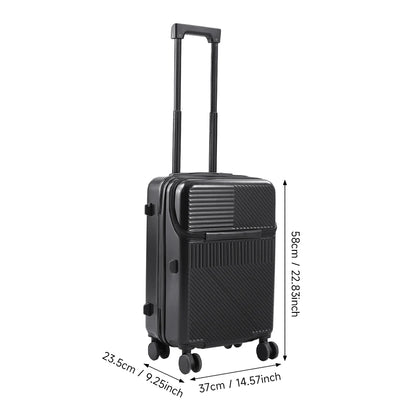 【Sheonly】20 Inch Front Opening Suitcase with TSA Lock and USB Charging Port