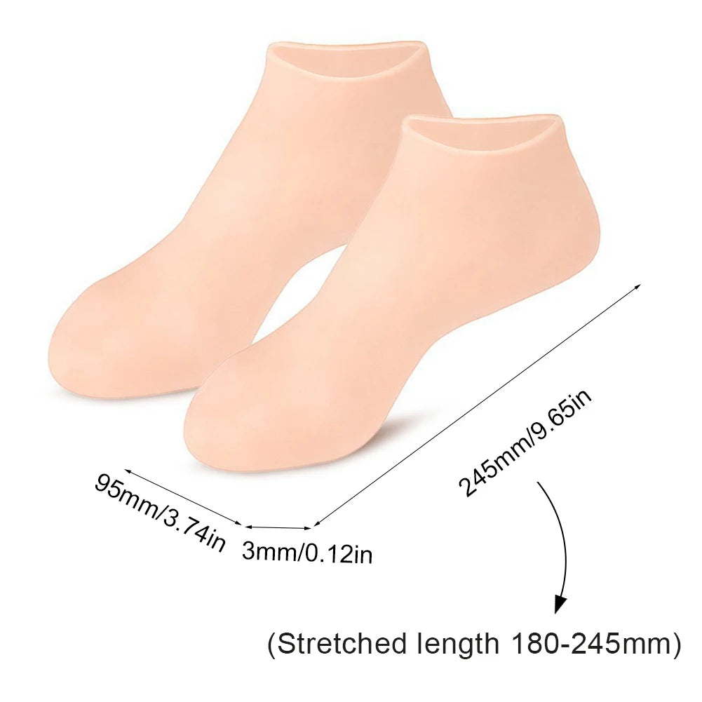 Silicone Anti Crack Foot Mask Prevents Dryness Foot & Hand Spa Mask Pedicure Socks & Moisturizing Gloves for Feet/Hand Care
