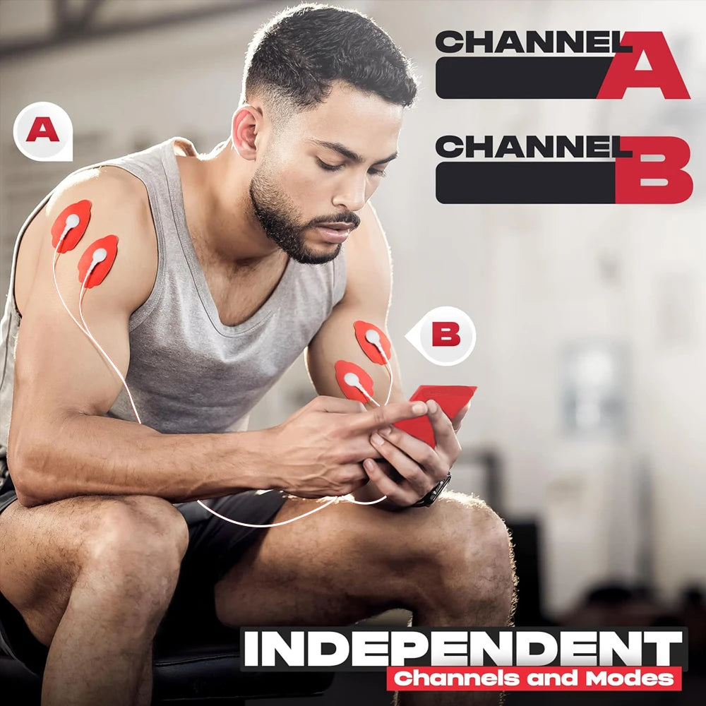 TENS Meridian Massager EMS Multifunctional 12 Modes 36 Levels Intensity Timed Dual Channel Output Muscle Relaxation