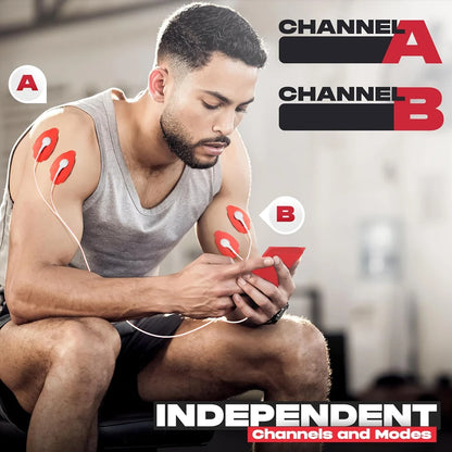 TENS Meridian Massager EMS Multifunctional 12 Modes 36 Levels Intensity Timed Dual Channel Output Muscle Relaxation