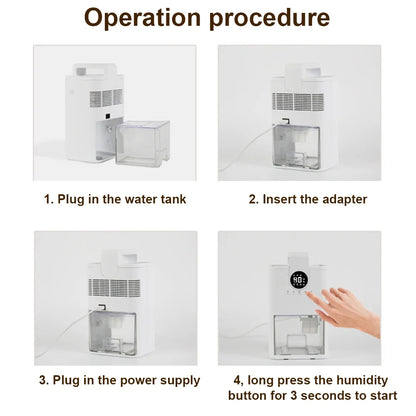 1000ML Electric Dehumidifier for Home Condensation Moisture with Timer Silent  Bedroom Office Kitchen Deodorizer Dryer