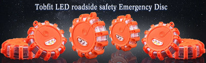 6 Pack LED Road Flare Emergency Light Roadside Safety Beacon Pan Flash Warning Light Kit for CarsTrucks Boats | 9 Flashing Modes