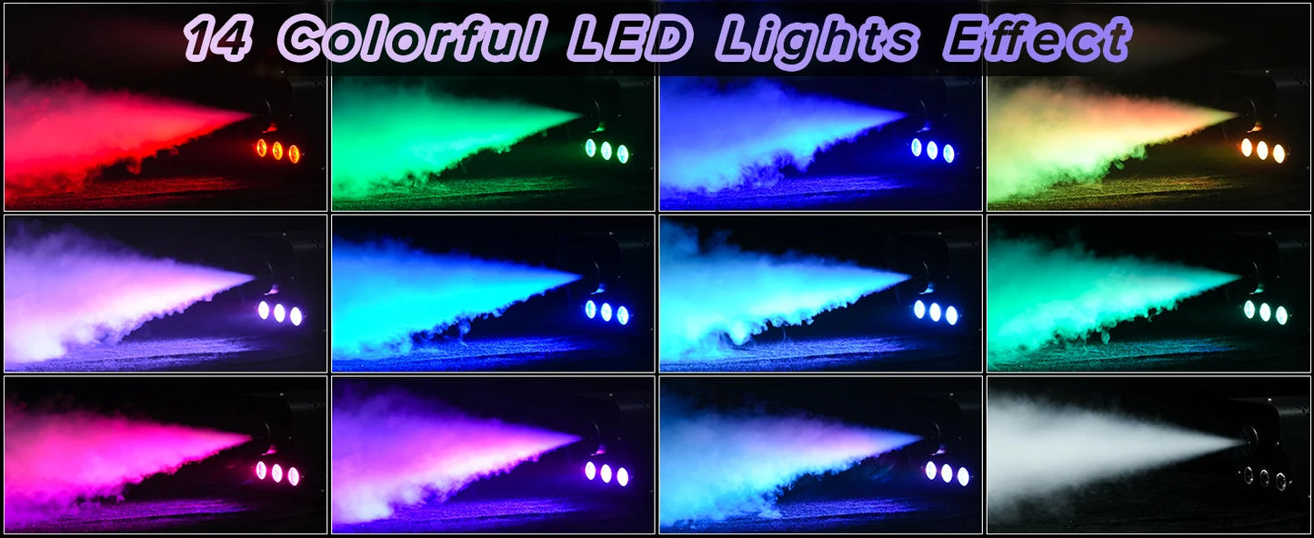 Fieryzeal 500W Fogger Stage RGB LED Effect DJ Smoke Machine Disco Wedding Fogger Machine Stage lights