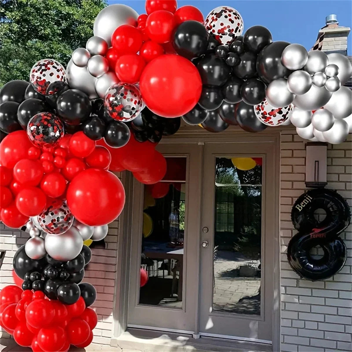 32pcs Balloon Set with Red and Black Balloons Colorful Confetti Balloons Wedding Valentine's Day Birthday Party Balloon New Year