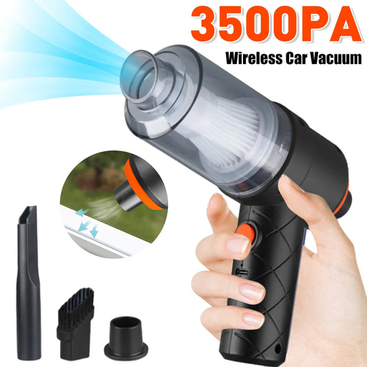 Portable Wireless Car Vacuum Cleaner 3500PA Wireless Vacuum Cleaner Dual Use Car Cleaner for Home Keyboard 120W Powerful Vacuum