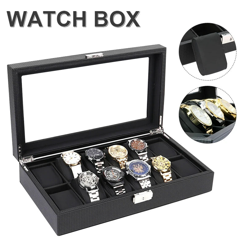6/9/10/12/20/24 Watch Box Case Storage Display Jewelry Case Organiser for Gift UK