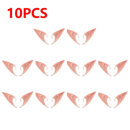 1-10Pairs Halloween Elf Ears,Latex Ears for Angel,Halloween Cosplay Decoration,Masquerade Costume,Fairy Photo Props for Girl