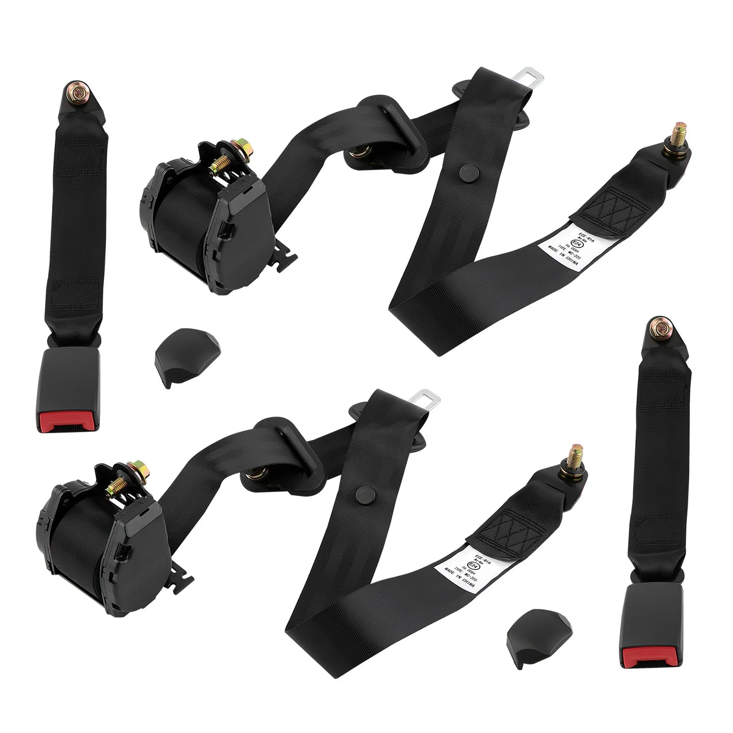 2PCS 3 Point Retractable Auto Car Shoulder Safety DiaSeat Belt Diagonal for Jeep