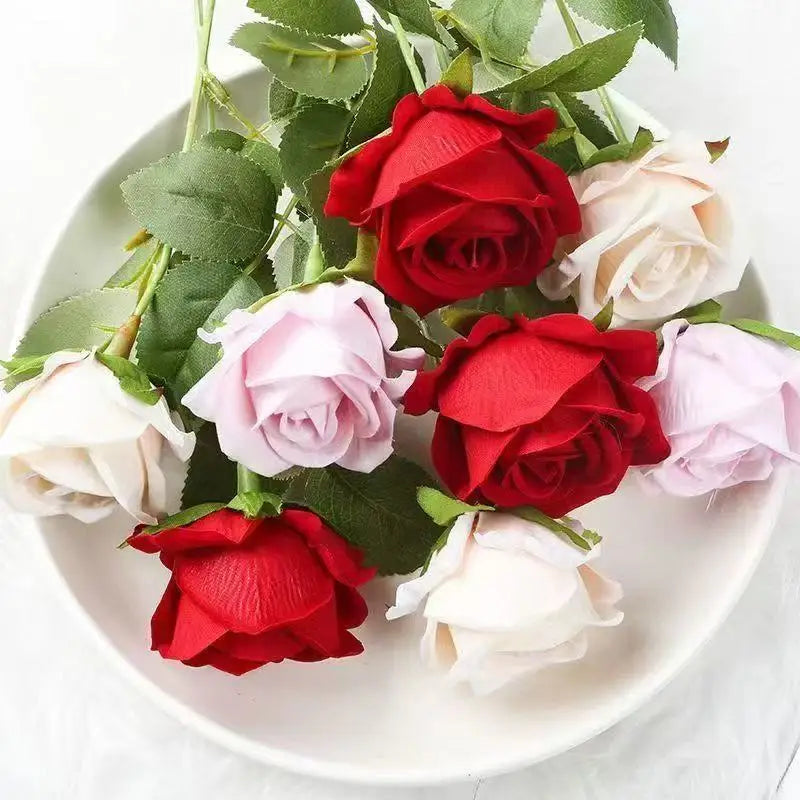 1/5/10/20pcs Roses Artificial Flowers Rose Flower Branch Artificial Red Roses Realistic Fake Rose for Wedding Home Decor