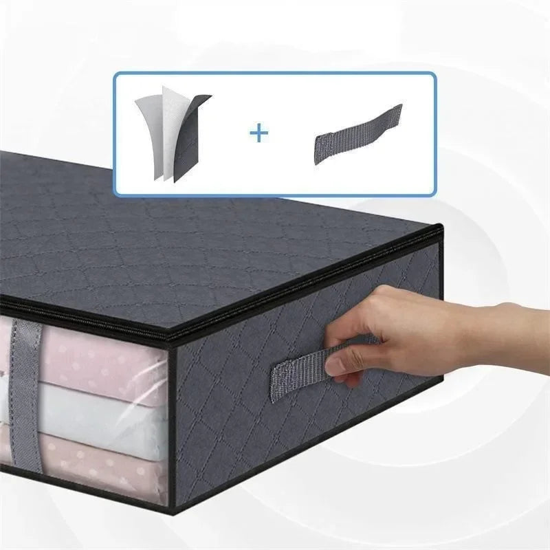 Underbed Storage Bag Portable Foldable Quilt Bag Wardrobe Clothes Storage Box Dustproof Organizer Home Dust-proof Organizer Box
