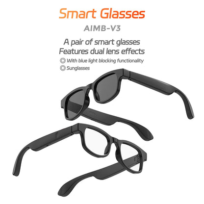 AI Translation Smart Audio Sunglasses Built-in Mic & Speakers BT Glasses for Office Driving Cycling Outdoor Sports