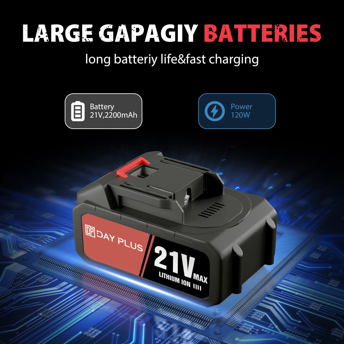 120W Cordless Vacuum Cleaner for Car, 5500Pa Suction, 2-IN-1 Handheld Car Vacuum Cleaner for Carpet, with 21V 2.2Ah Battery