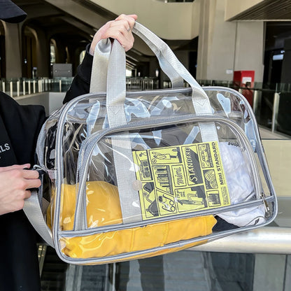 Transparent PVC Weeks Travel Duffel Bag Large Capacity Hand Luggage Bag Lightweight Portable Multifunctional for Swimming Hiking