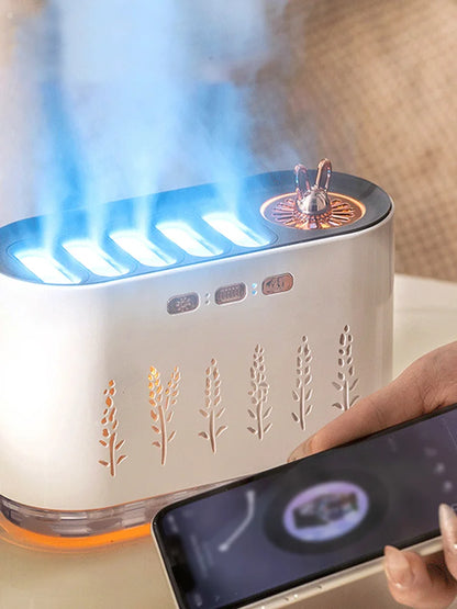 7 Colors LED Mist Humidifier Night Light Quiet Aroma Diffuser with 5 Nozzle Spray Cool Air Purifier Oil Diffuser for Home Office