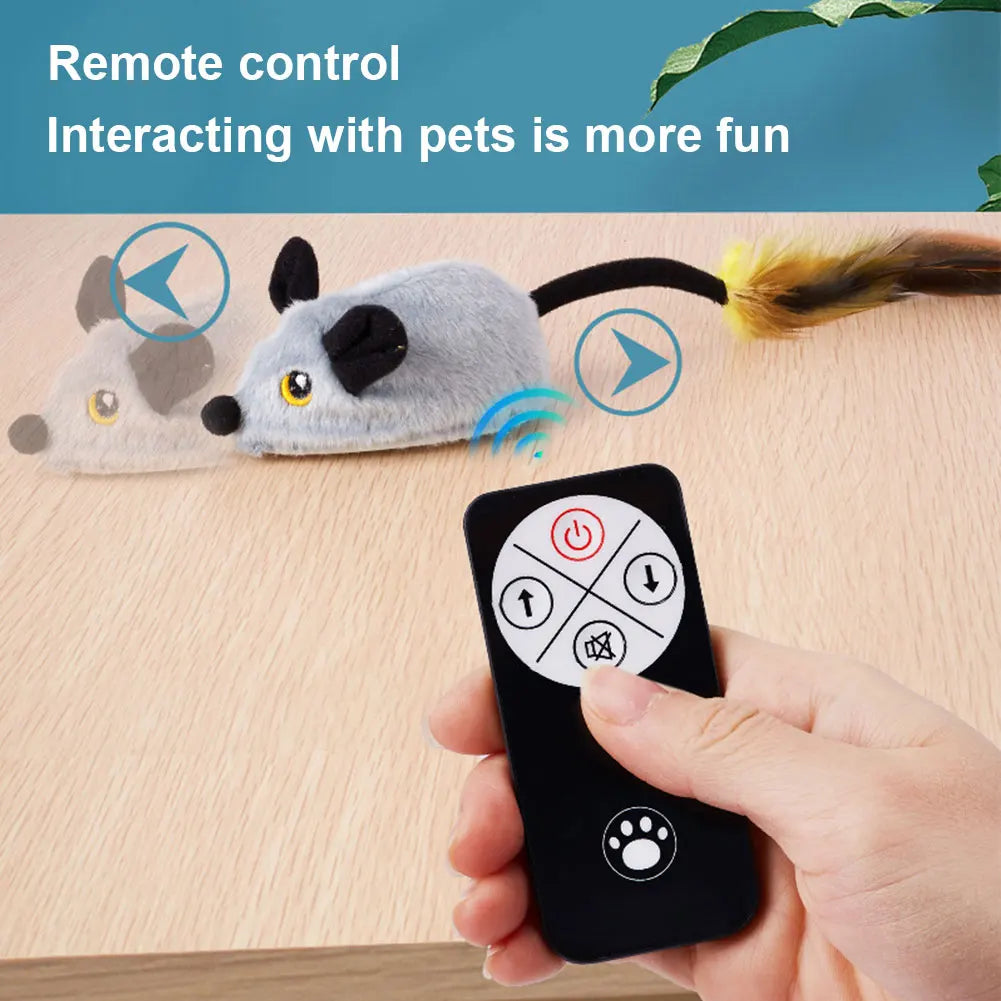 Interactive Cat Toy Mouse Rechargeable Moving Automatic Cat Toys Cat Mouse Toy Electric Mouse Cat Teaser Toys for Indoor Cats