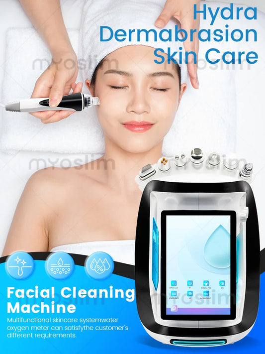 The Latest Generation Small Bubble Dermabrasion Machine - 8 In 1 Aqua Facial Peel, BIO Facial Wrinkle Remover & Skin Cleansing,