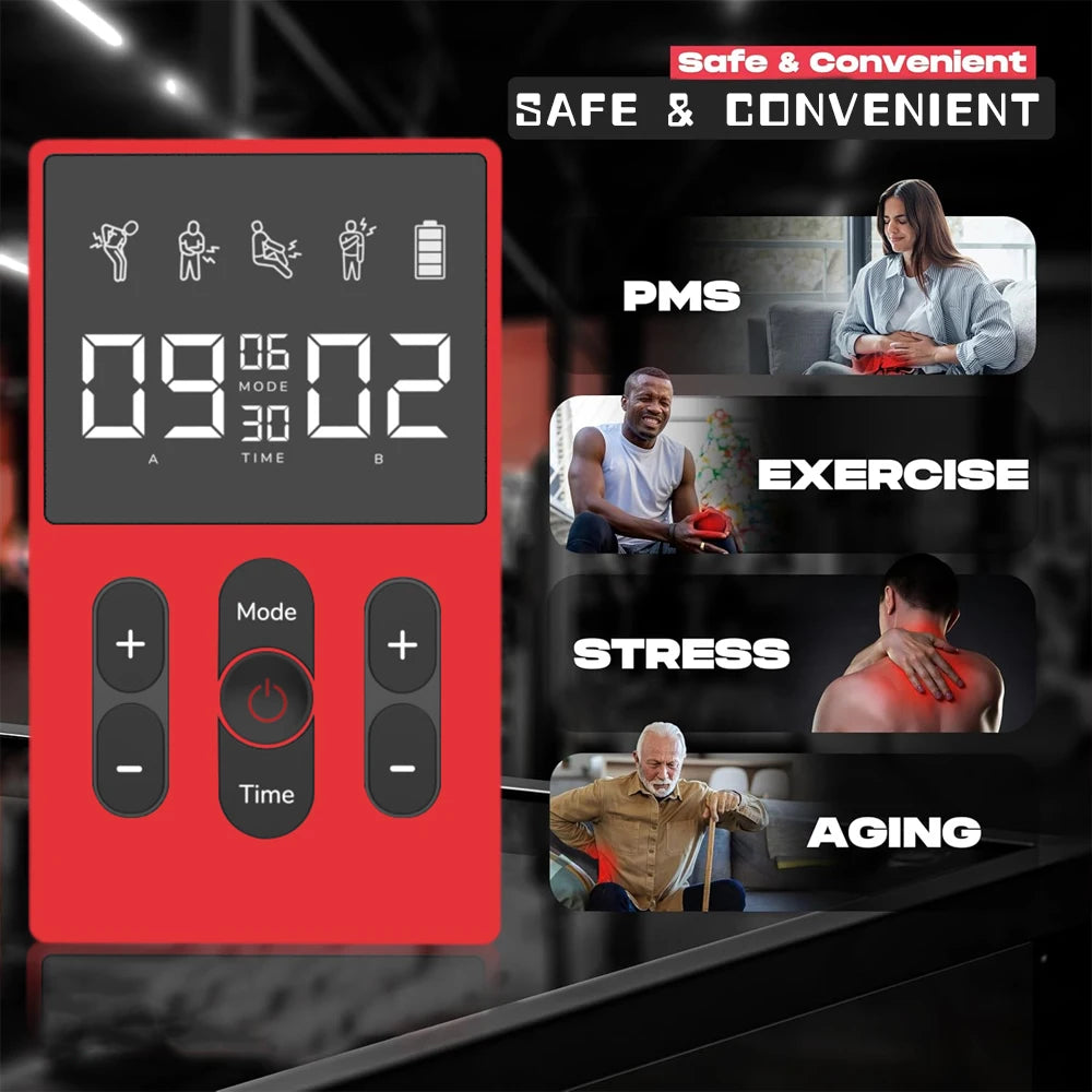 TENS Meridian Massager EMS Multifunctional 12 Modes 36 Levels Intensity Timed Dual Channel Output Muscle Relaxation