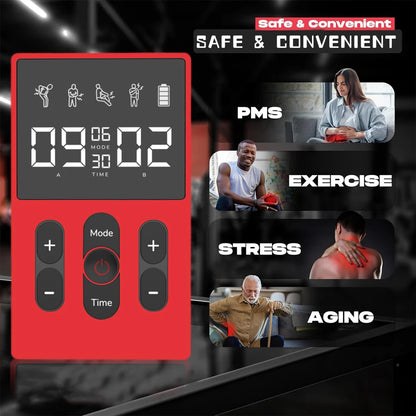 TENS Meridian Massager EMS Multifunctional 12 Modes 36 Levels Intensity Timed Dual Channel Output Muscle Relaxation