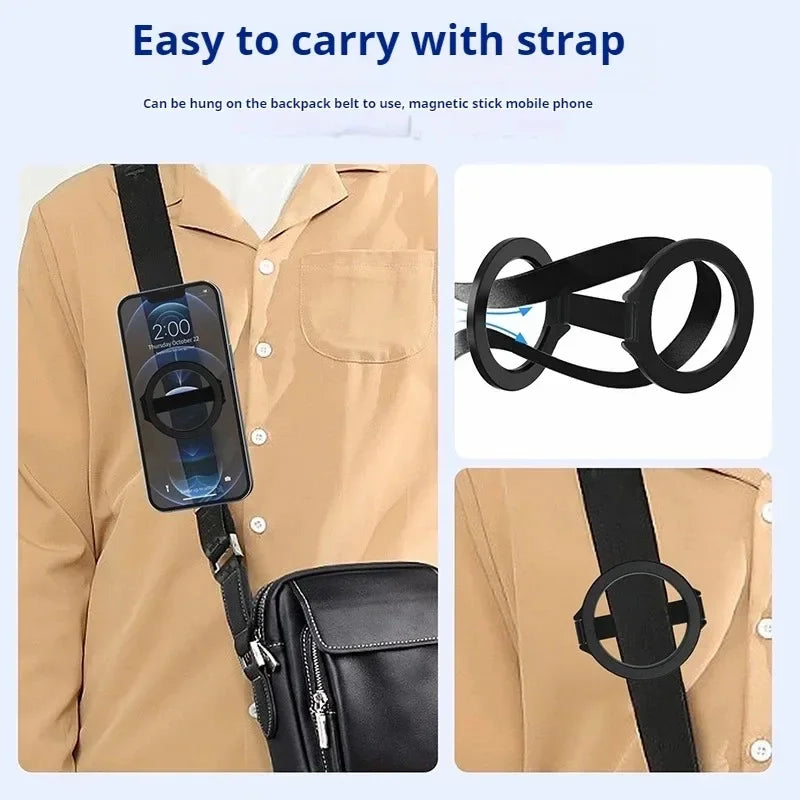 Mobile Phone Strong Magnetic Holder for Magsafe Double-sided Magnet Stand Portable Folding Ring Bracket for Xiaomi iPhone 14 15