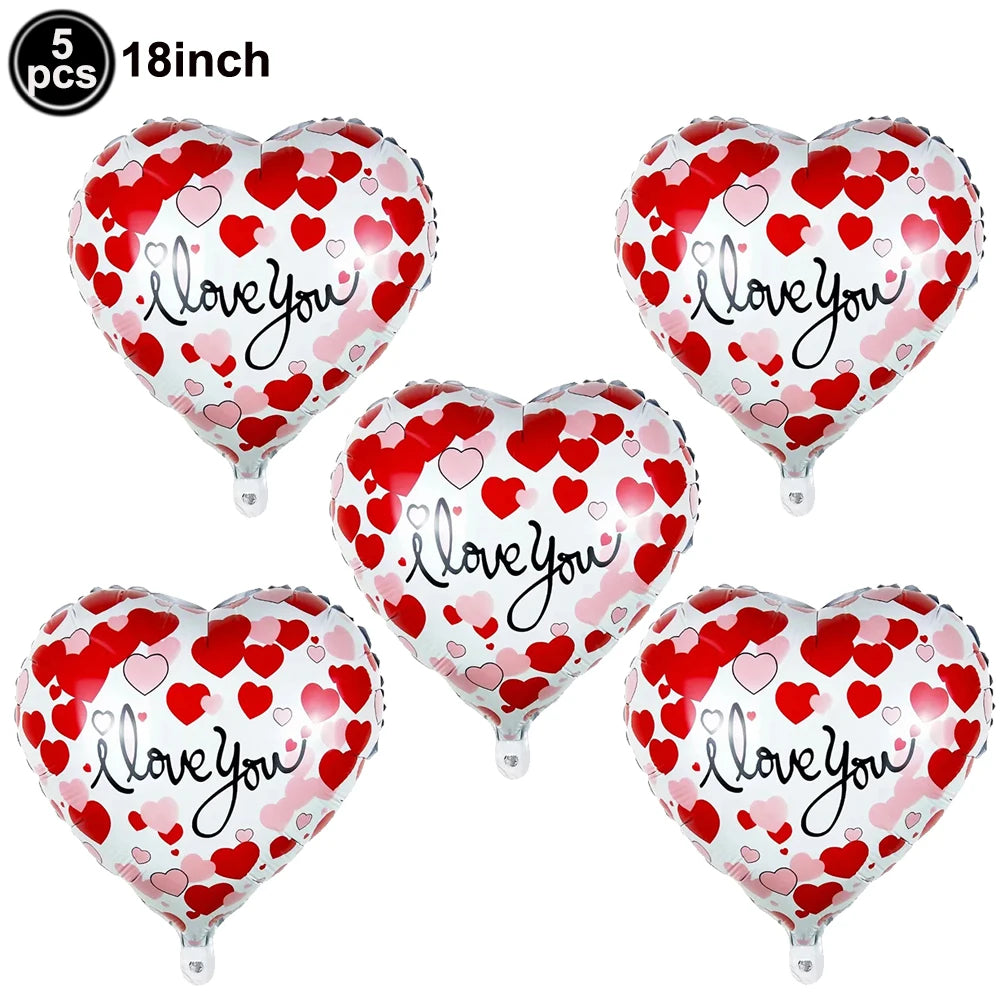 Valentine's Day Foil Balloon Decor Teddy Bear Foil Balloon Love Balloon Heart Balloons for Valentines Wedding Party Decor