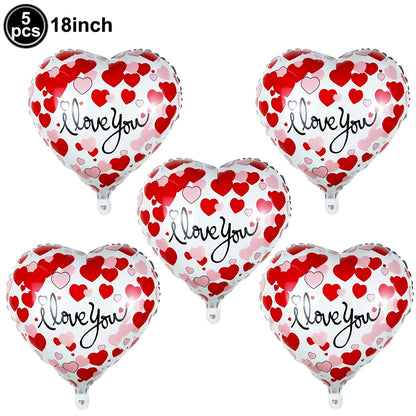 Valentine's Day Foil Balloon Decor Teddy Bear Foil Balloon Love Balloon Heart Balloons for Valentines Wedding Party Decor