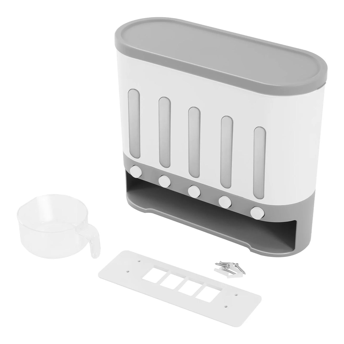 Cereal Dispenser Rice Grain Dry Food Storage Container Kitchen Wall Mounted Box Homes, Kitchens For Rice, Mung Beans, Flour