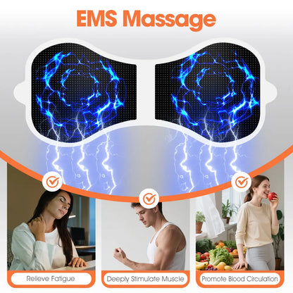 EMS Massage Patches Heating Stimulator Neck Back Shoulder Full Body Massager Pads Remote Control Muscle Relax Mini Patch 6 Modes