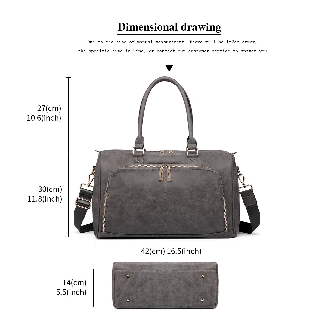 Men's Travel Duffel Bag - Large Capacity Waxed Canvas Luggage for Outdoor Trips, Portable Carry-On Handbag