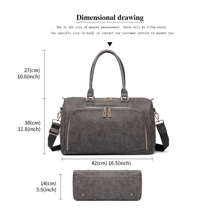 Men's Travel Duffel Bag - Large Capacity Waxed Canvas Luggage for Outdoor Trips, Portable Carry-On Handbag