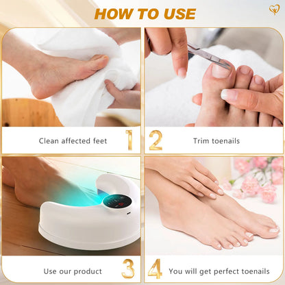 Wireless 45W Nail Fungus Treatment Device for Ingrown Toenail 45W 8*910+ 470nm Repair Damaged Thick Fingernails Nail Care