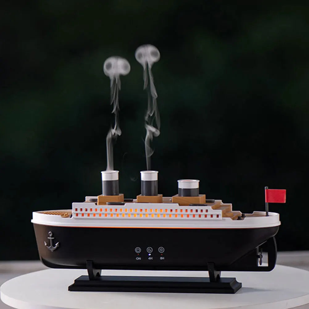 Titanic Ship Model Air Humidifier Home 250ml Remote Control Essential Oil Jellyfish Smoke Ring Spray Aroma Diffuser Humidifiers