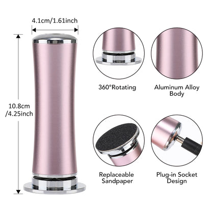 Wireless Foot Care File Leg Heels Remove USB Rechargeable Dead Skin Pedicure Tool with Replacement Sandpaper Foot Care Tool