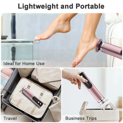 Electric Foot Callus Remover Nail Polisher 2-in-1 6-Speed Dual Grinding Heads Pedicure Tool for Smooth Heels Dead Skin Removal