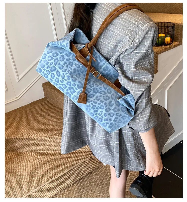 Leopard PU Leather Shoulder Bags for Women 2026 Luxury Designer Brand Trend Tote Bag Females Short Handle Handbags and Purses