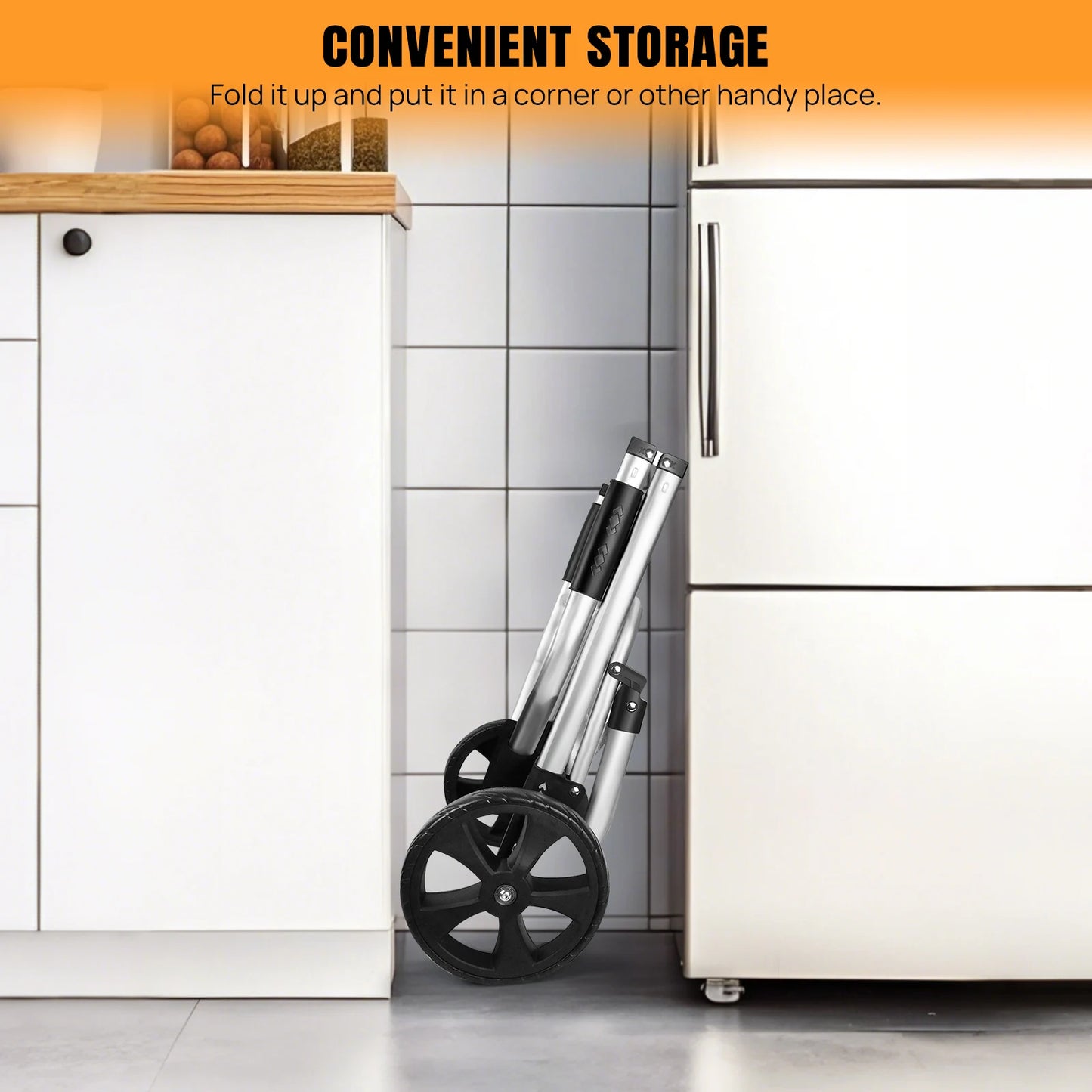 Foldable shopping trolley Lightweight aluminium shopping trolley Comes with removable shopping bag Waterproof fabric Mudguard