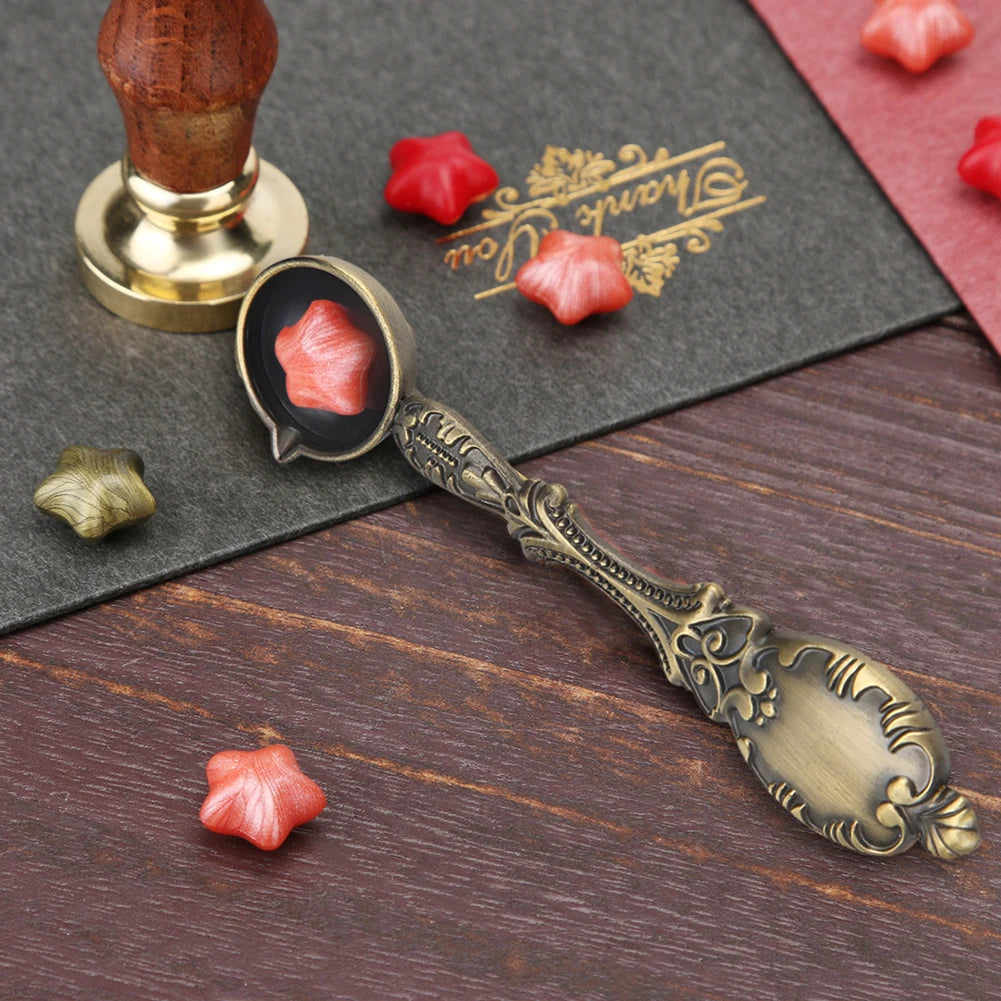 Fire Paint Sealing Wax Spoon Metal Melting Firing Stamp Envelopes Greeting Cards