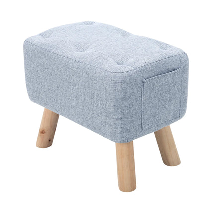 【Breeins】Linen Upholstered Ottoman Footstool with Pocket Chair Sofa Home Decoration