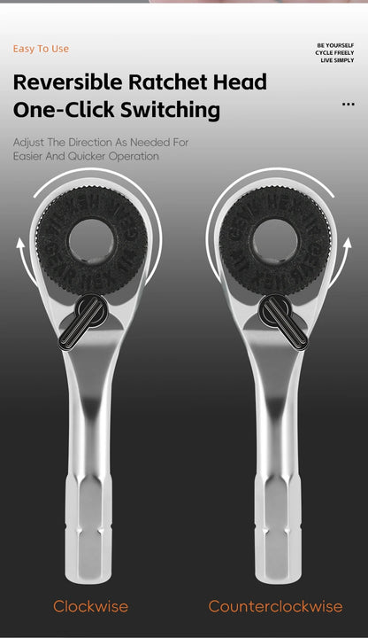 WEST BIKING Mini Ratchet Wrench Vacuum Portable Tubeless Tool Set Bicycle Motorcycle Emergency Multitool Tire Repair Kit E-Bikes