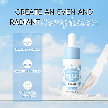 LAIKOU Milk Skincare Set Softening Serum Moisturizing Cream Gentle Cleanser Brightening Hydration Travel Kit