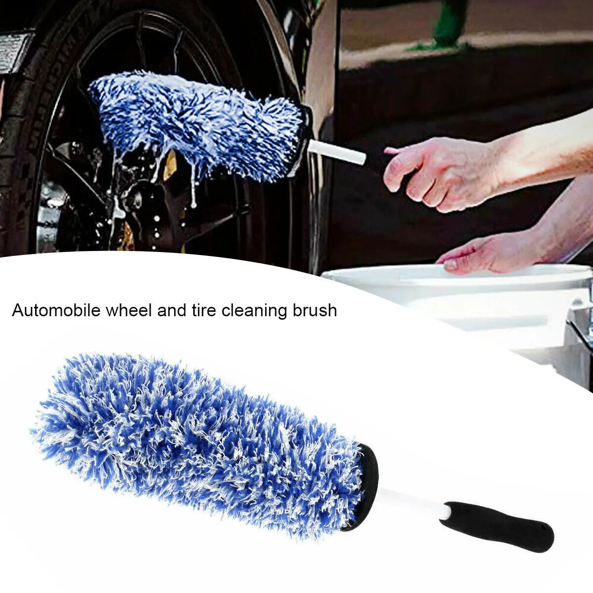 Car Wheel Cleaning Soft Brush Tool Tire Washing Clean Alloy Bristle Cleaner