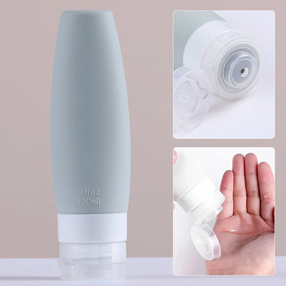 Reusable  60/90ml Travel Bottle Set Silicone Travel Bags Airport Approved