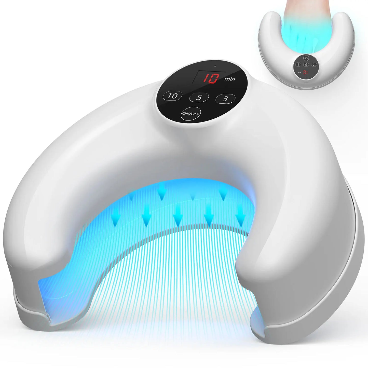 Wireless 45W Nail Fungus Treatment Device for Ingrown Toenail 45W 8*910+ 470nm Repair Damaged Thick Fingernails Nail Care